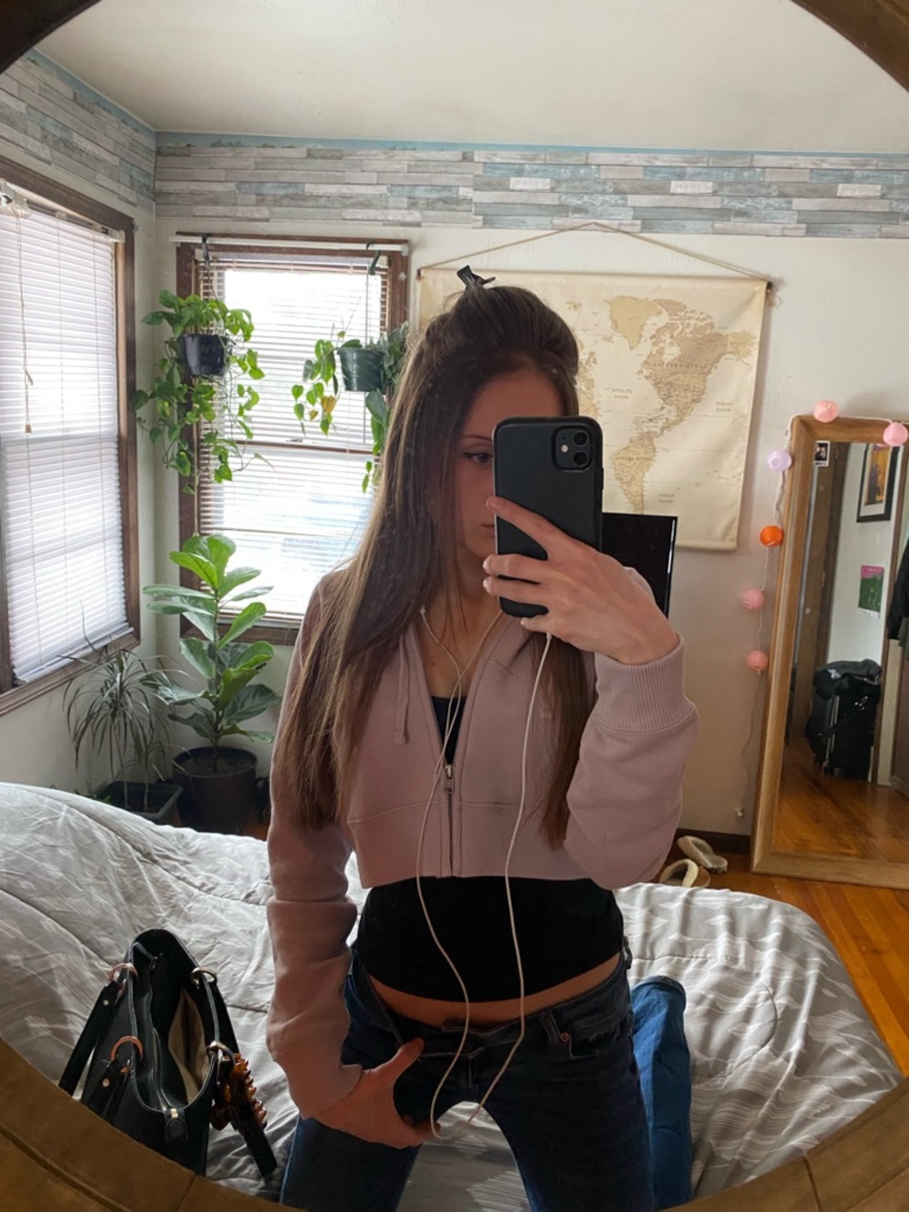 HOLLISTER Cropped Zip-Up Hoodie